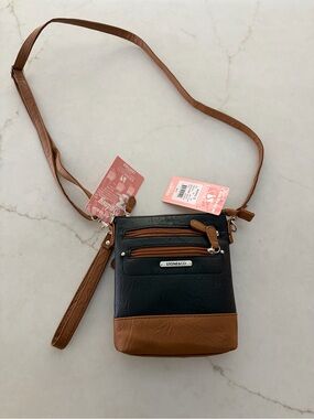 Two-Tone Black and Brown Crossbody Bag for Women